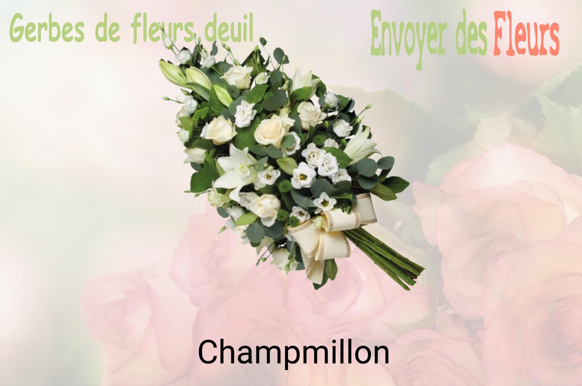 Gerbe de fleurs de deuil livrée à Champmillon